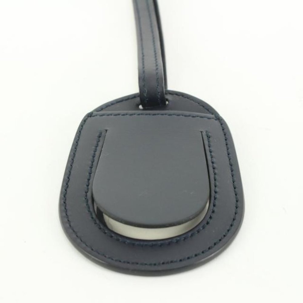 Gucci Blooms Navy Blue Leather Name Tag Clochette Bag Charm 54gz55s